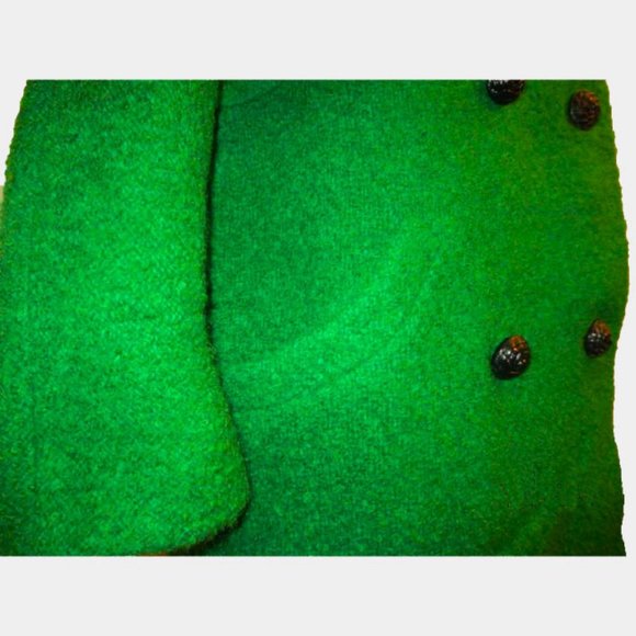 Vtg 60s 2 PC Boucle Wool Mouton Fur Skirt Suit M - Picture 9 of 12